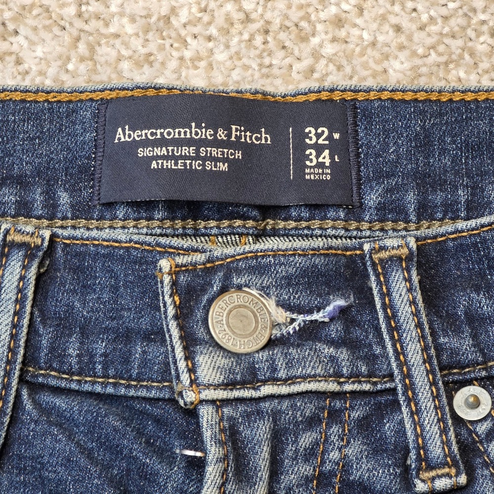 Abercrombie & Fitch Athletic Slim Signature Stretch Jeans Dark  32x34 Mens
456 - Picture 2 of 5